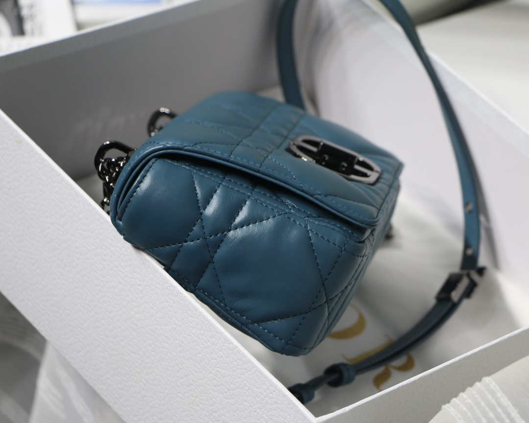 Dior M9241 Small Quilted Macrocannage Calfskin Lake Blue - Default Title - View 6