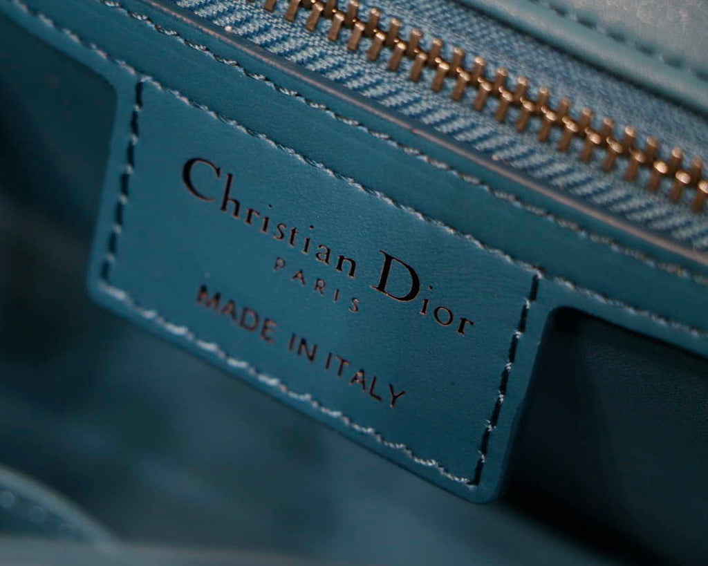 Dior M9241 Small Quilted Macrocannage Calfskin Lake Blue
