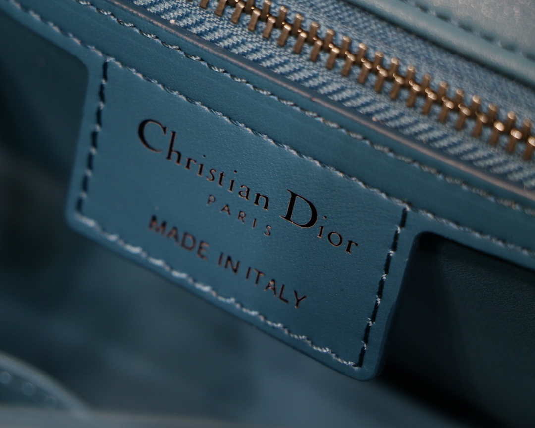 Dior M9241 Small Quilted Macrocannage Calfskin Lake Blue - Default Title - View 9
