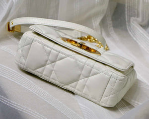 Dior M9241 Small Quilted Macrocannage Calfskin White - Default Title - View 7
