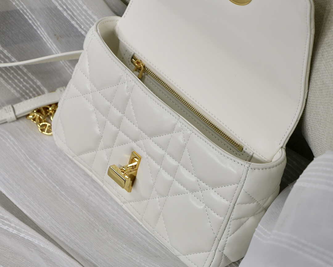 Dior M9241 Small Quilted Macrocannage Calfskin White - Default Title - View 8