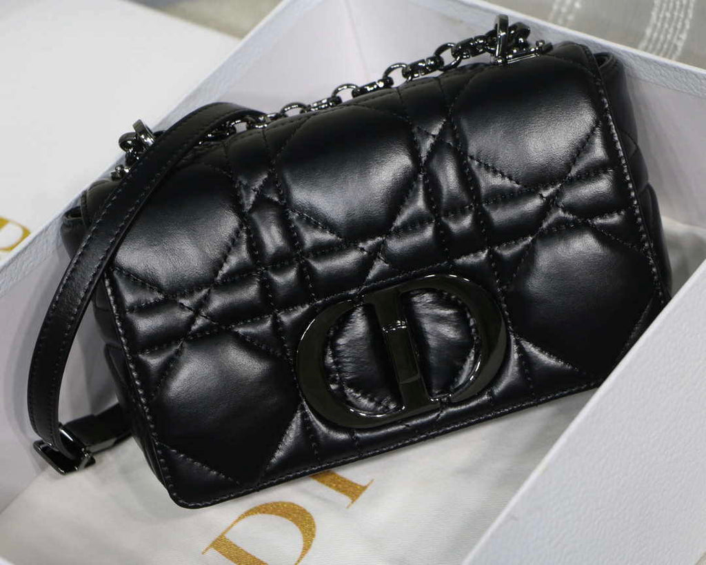 Dior M9241 Small Quilted Macrocannage Calfskin Black