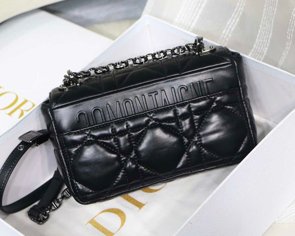 Dior M9241 Small Quilted Macrocannage Calfskin Black