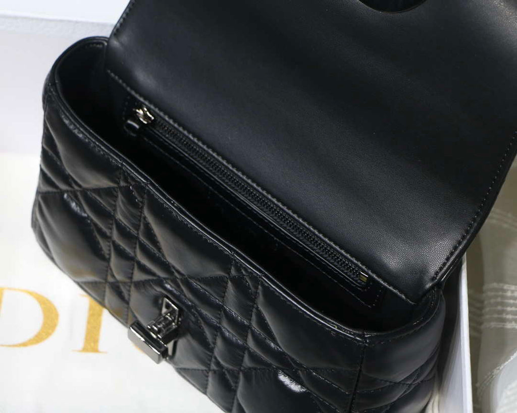 Dior M9241 Small Quilted Macrocannage Calfskin Black