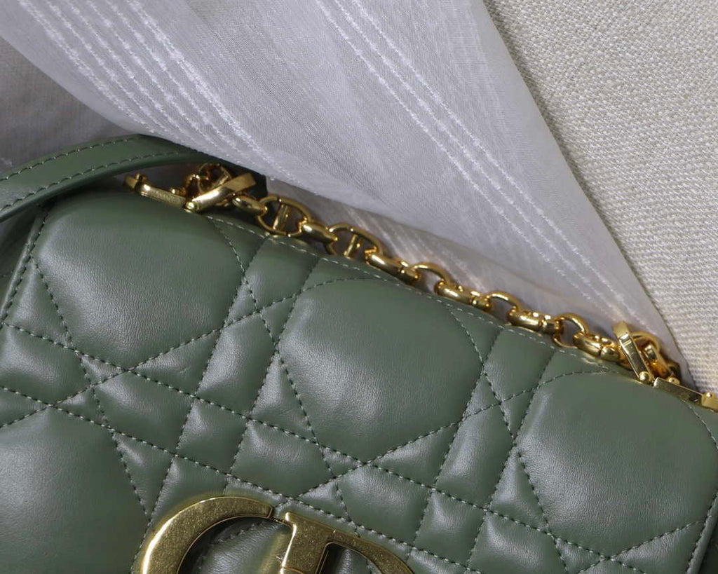 Dior M9241 Small Quilted Macrocannage Calfskin Green