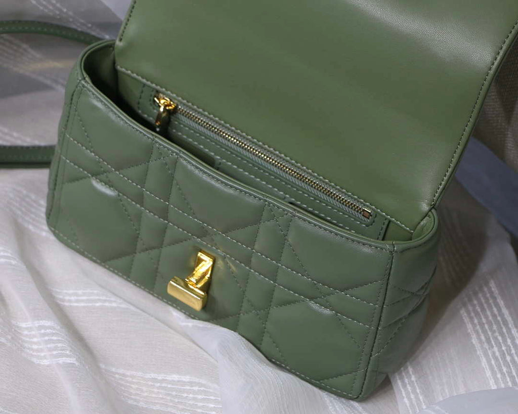 Dior M9241 Small Quilted Macrocannage Calfskin Green
