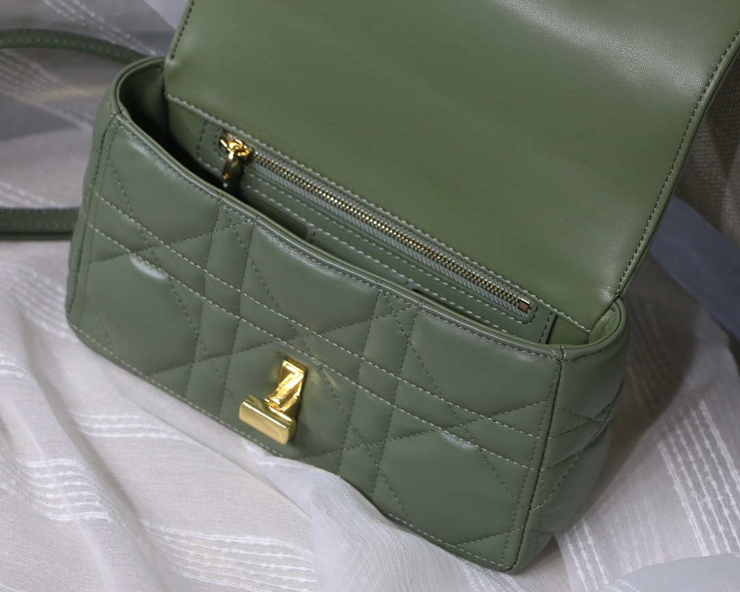 Dior M9241 Small Quilted Macrocannage Calfskin Green