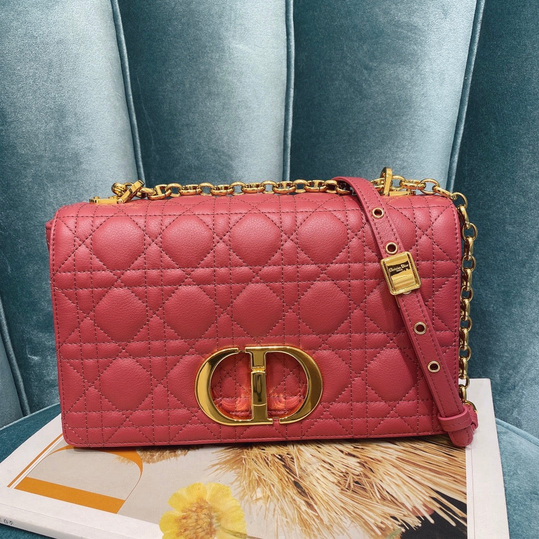 Dior Medium Caro Bag Calfskin M9242 Red - Default Title - View 1