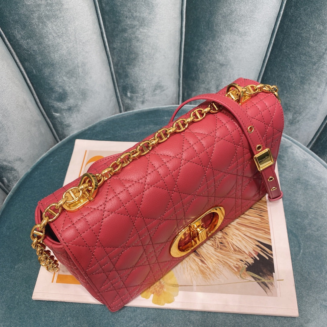 Dior Medium Caro Bag Calfskin M9242 Red