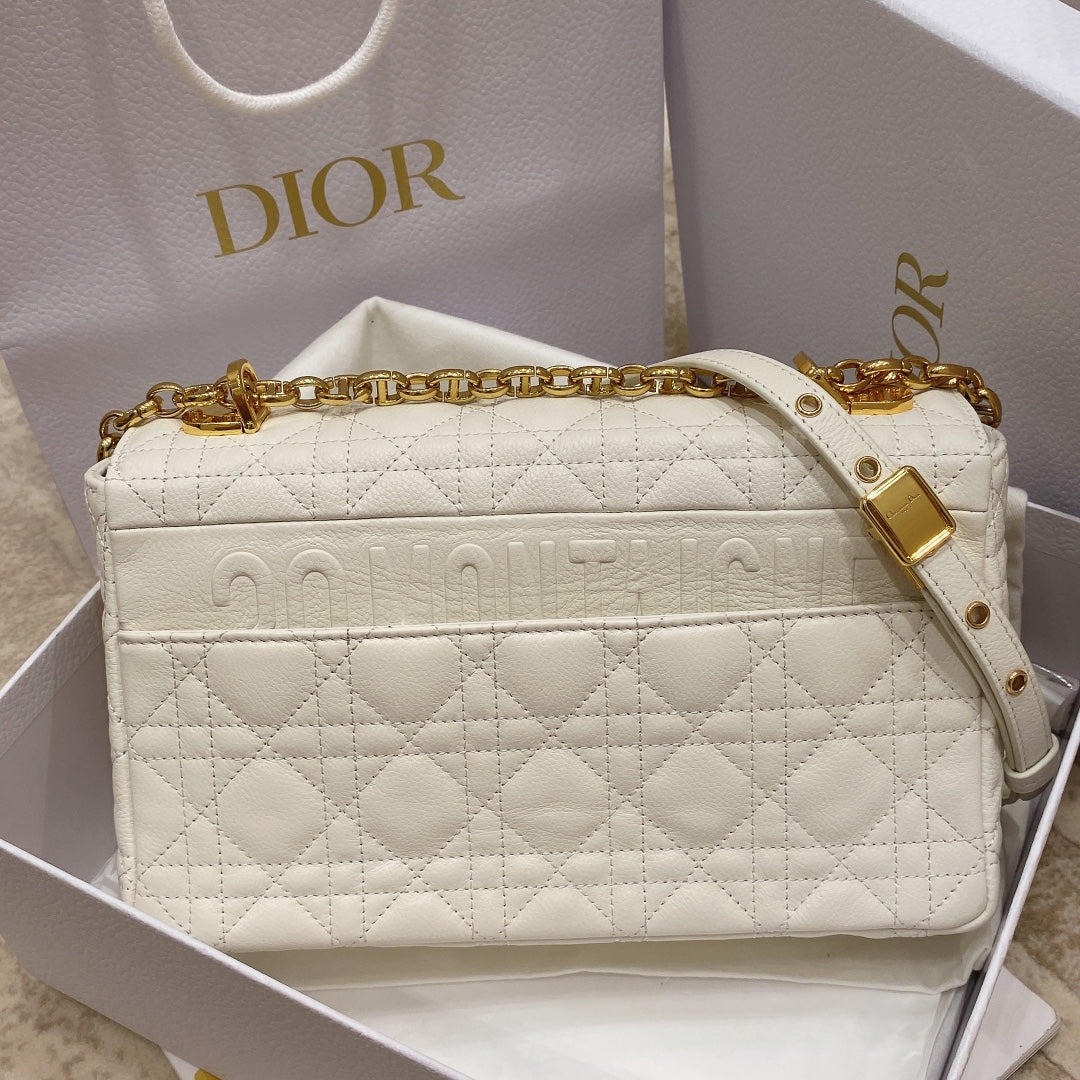 Dior Medium Caro Bag Calfskin M9242 White - Default Title - View 3
