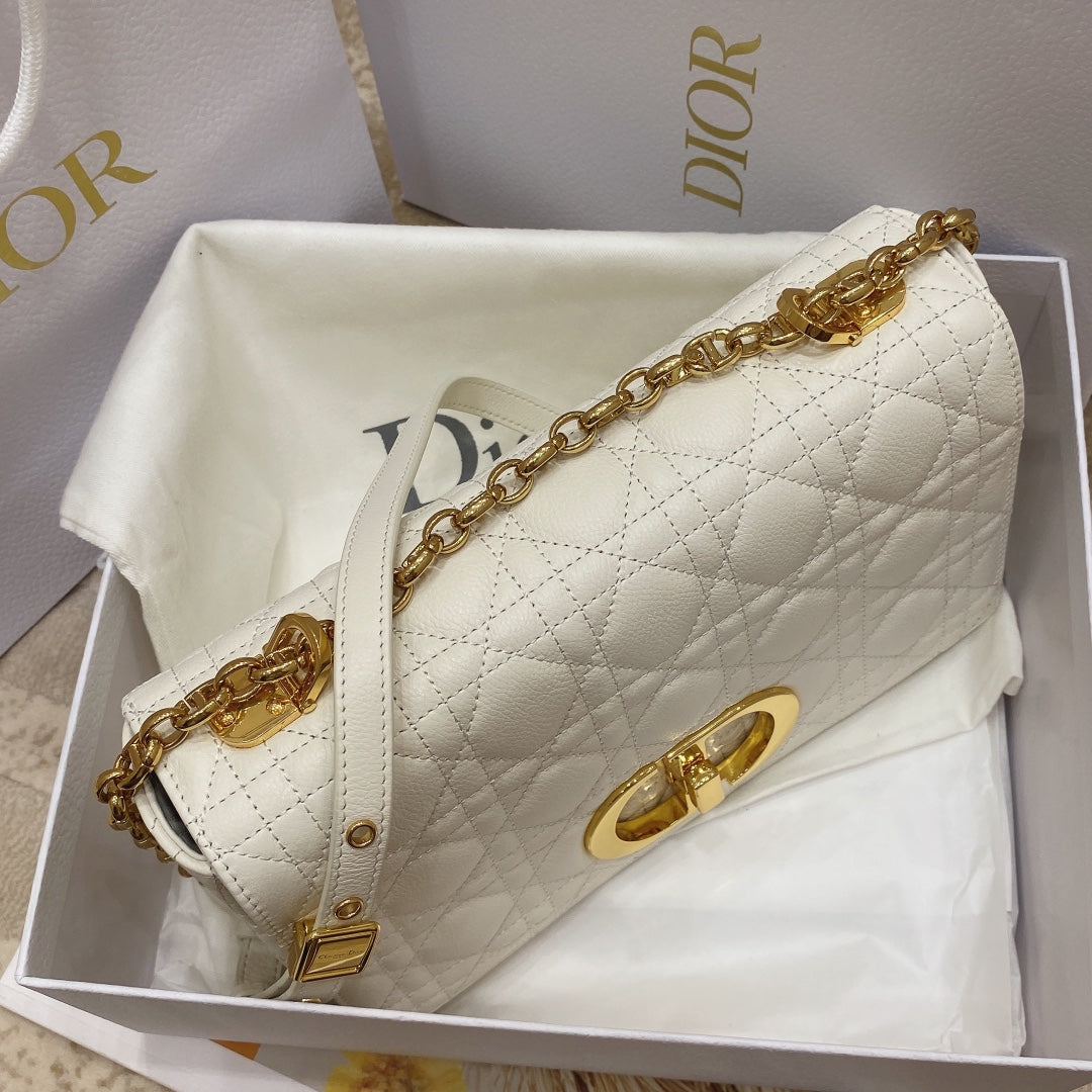 Dior Medium Caro Bag Calfskin M9242 White - Default Title - View 4