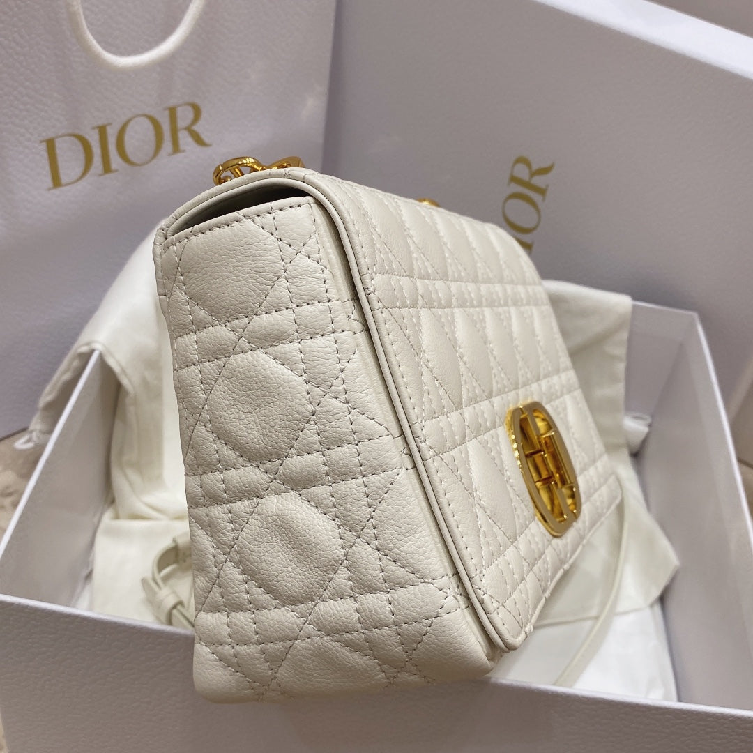 Dior Medium Caro Bag Calfskin M9242 White