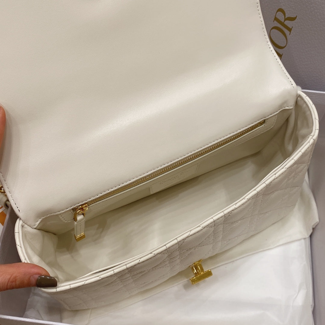 Dior Medium Caro Bag Calfskin M9242 White - Default Title - View 8