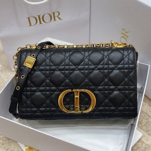 Dior Medium Caro Bag Calfskin M9242 Black - Default Title - View 1