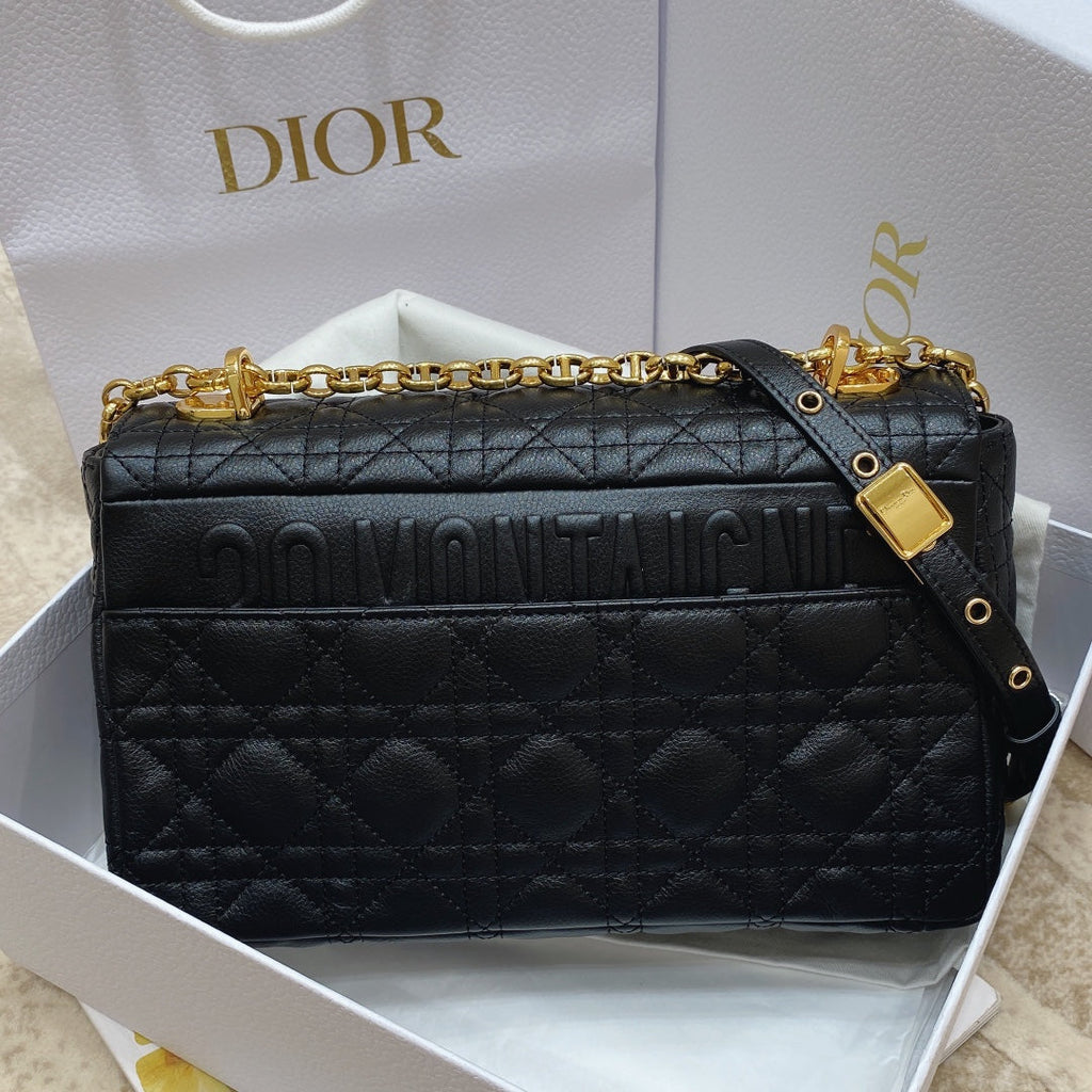 Dior Medium Caro Bag Calfskin M9242 Black