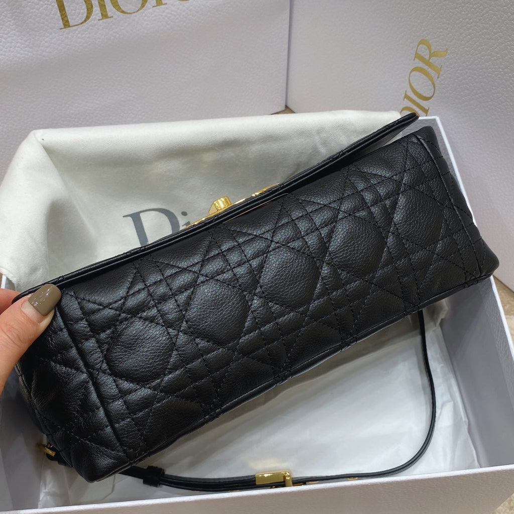 Dior Medium Caro Bag Calfskin M9242 Black