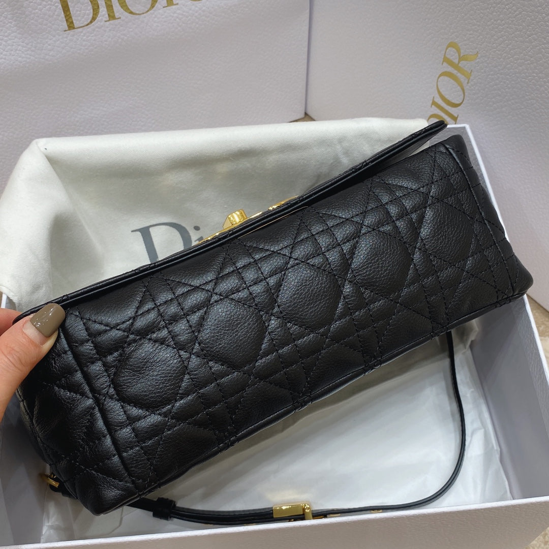 Dior Medium Caro Bag Calfskin M9242 Black
