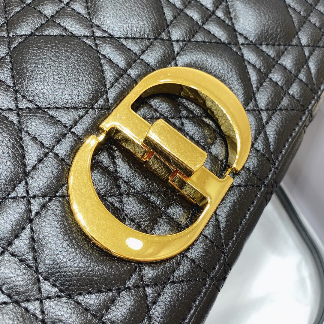 Dior Medium Caro Bag Calfskin M9242 Black