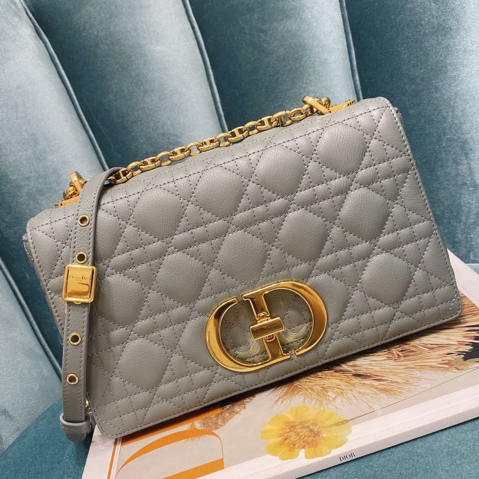Dior Medium Caro Bag Calfskin M9242 Gray - Default Title - View 2