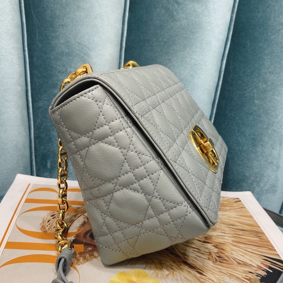 Dior Medium Caro Bag Calfskin M9242 Gray - Default Title - View 5