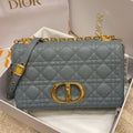 Dior Medium Caro Bag Calfskin M9242 Blue - Default Title - View 1