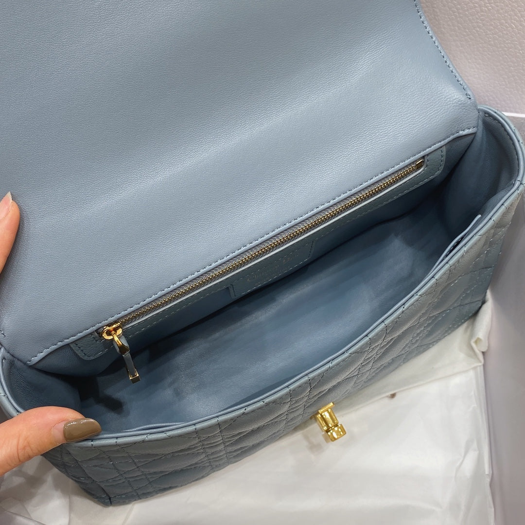 Dior Medium Caro Bag Calfskin M9242 Blue - Default Title - View 8