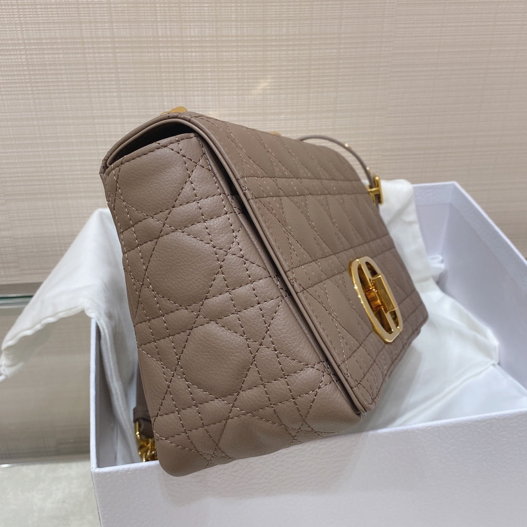 Dior Medium Caro Bag Calfskin M9242 Kakhi - Default Title - View 5