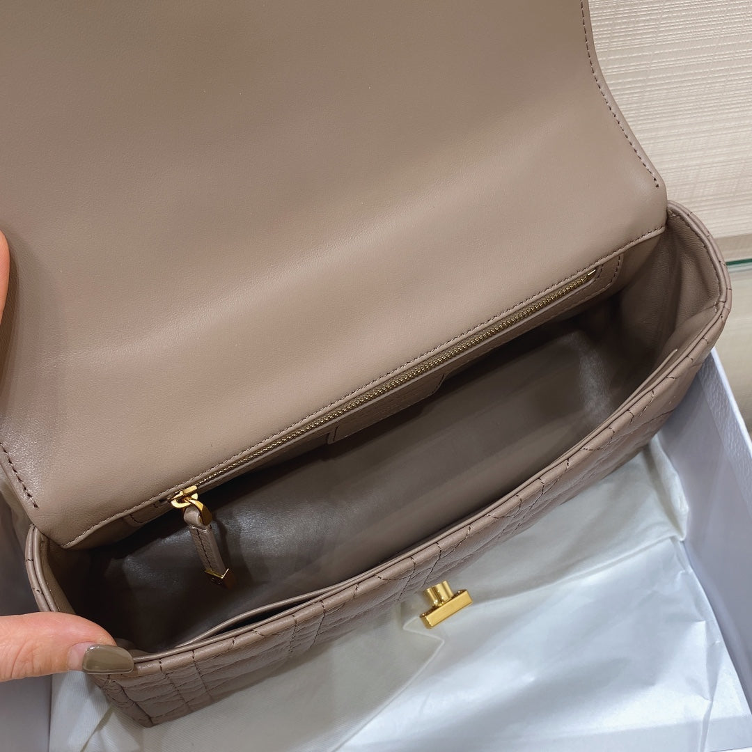 Dior Medium Caro Bag Calfskin M9242 Kakhi