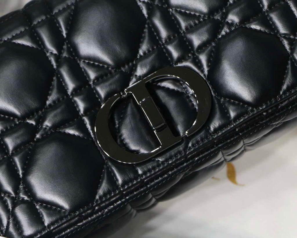 Dior M9242 Medium Quilted Macrocannage Calfskin Black