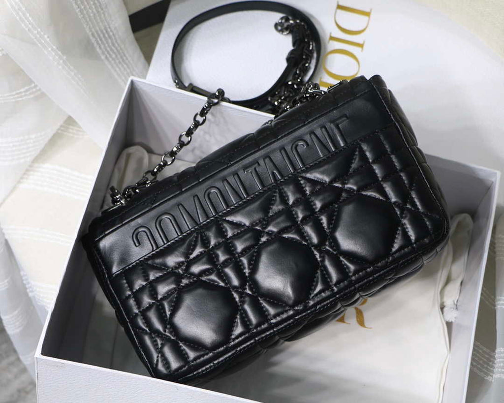 Dior M9242 Medium Quilted Macrocannage Calfskin Black