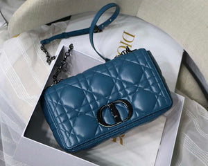 Dior M9242 Medium Quilted Macrocannage Calfskin Lake Blue - Default Title - View 1