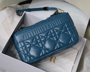Dior M9242 Medium Quilted Macrocannage Calfskin Lake Blue - Default Title - View 4