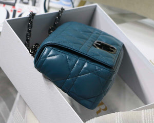 Dior M9242 Medium Quilted Macrocannage Calfskin Lake Blue - Default Title - View 6