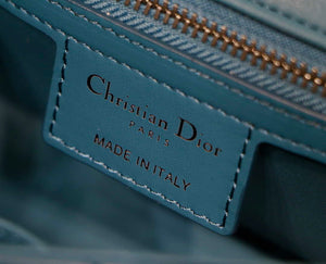 Dior M9242 Medium Quilted Macrocannage Calfskin Lake Blue - Default Title - View 9