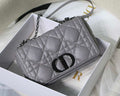 Dior M9242 Medium Quilted Macrocannage Calfskin Gray