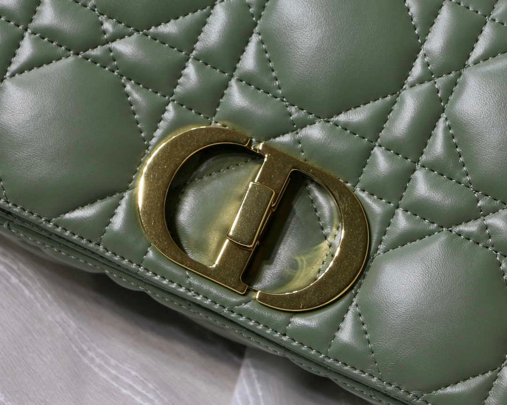 Dior M9242 Medium Quilted Macrocannage Calfskin Green