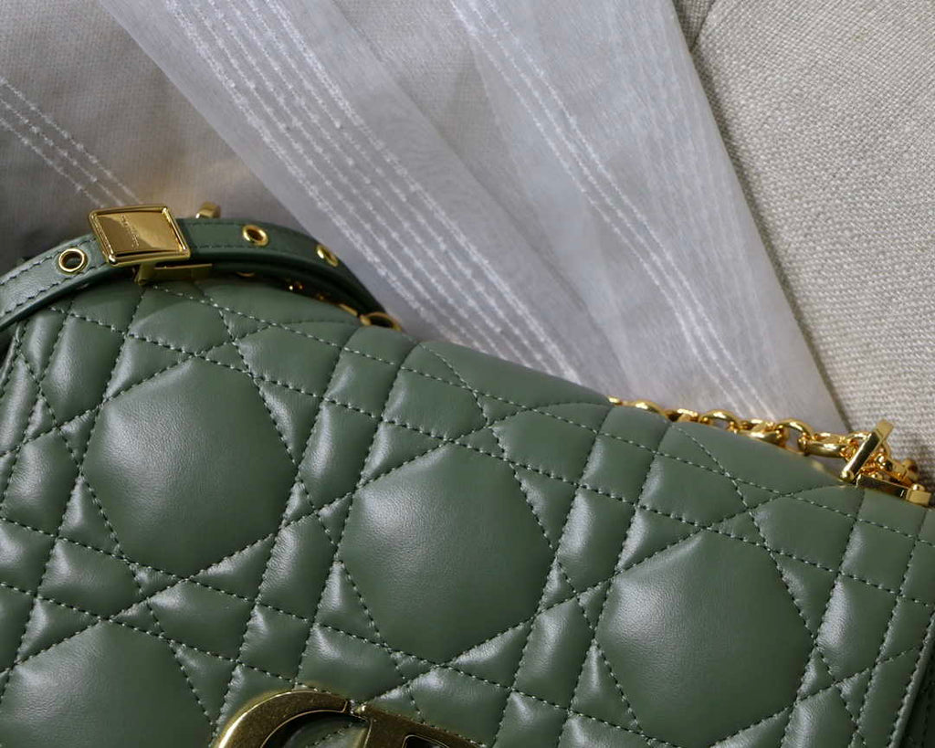 Dior M9242 Medium Quilted Macrocannage Calfskin Green