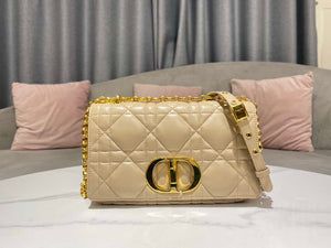 Dior M9242 Medium Quilted Macrocannage Calfskin Yellow - Default Title - View 1