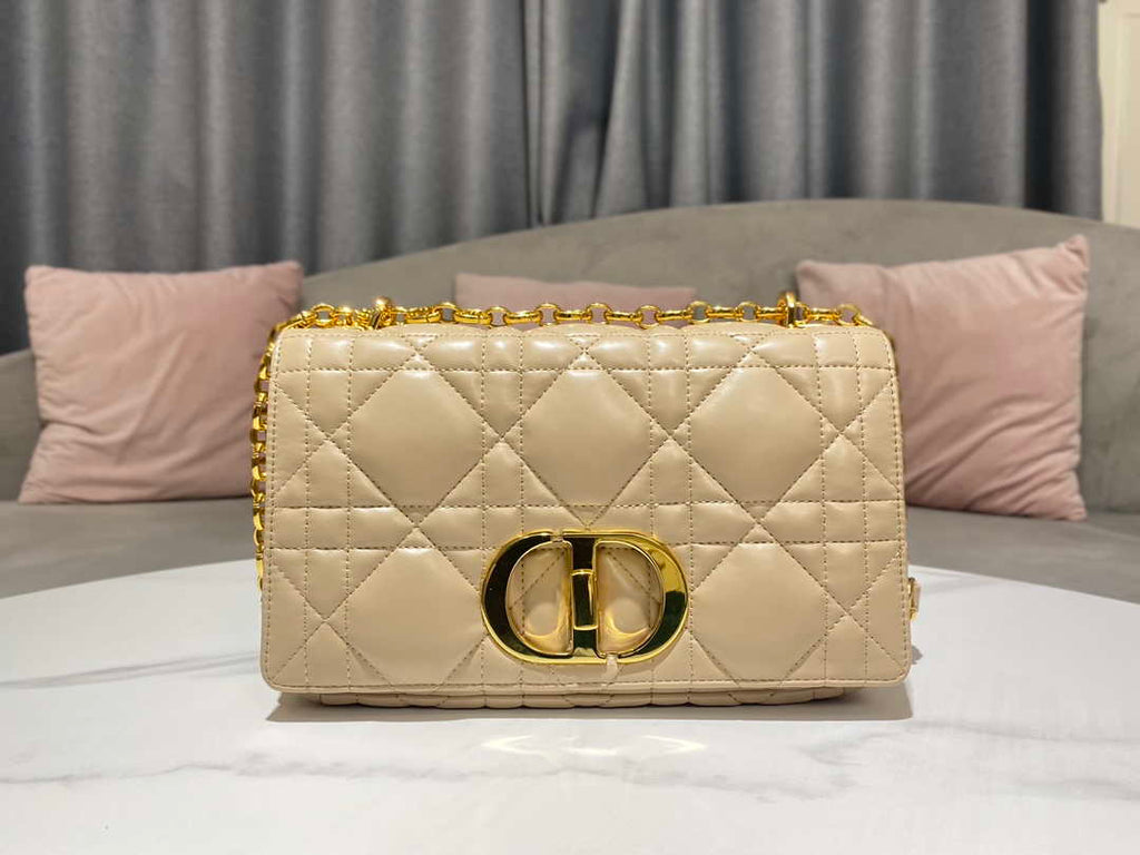 Dior M9242 Medium Quilted Macrocannage Calfskin Yellow