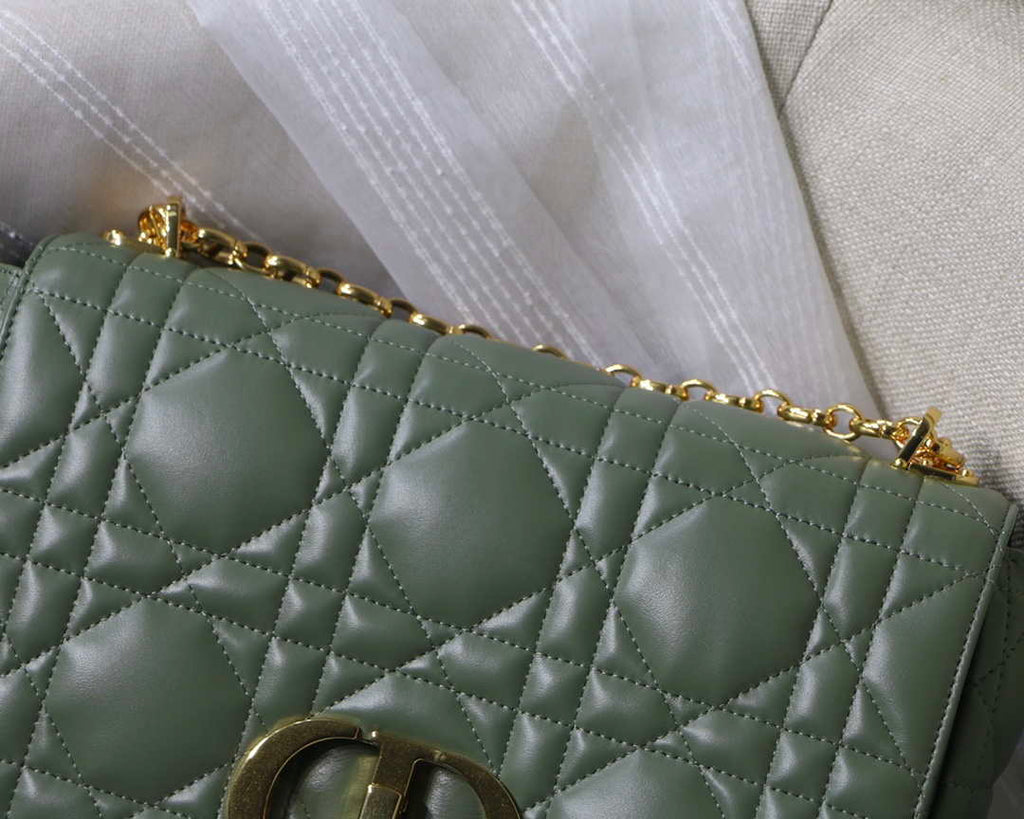 Dior M9243 Large Quilted Macrocannage Calfskin Green