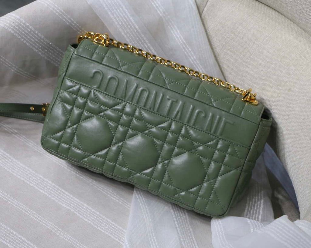 Dior M9243 Large Quilted Macrocannage Calfskin Green