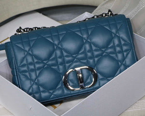 Dior M9243 Large Quilted Macrocannage Calfskin Blue - Default Title - View 2