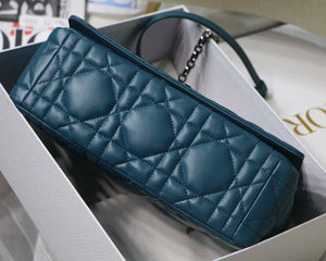 Dior M9243 Large Quilted Macrocannage Calfskin Blue - Default Title - View 7