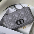 Dior M9243 Large Quilted Macrocannage Calfskin Gray - Default Title - View 1