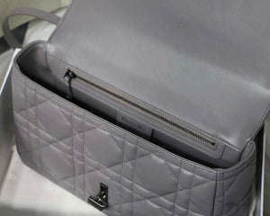 Dior M9243 Large Quilted Macrocannage Calfskin Gray - Default Title - View 8