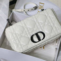 Dior M9243 Large Quilted Macrocannage Calfskin White with Black logo - Default Title - View 1