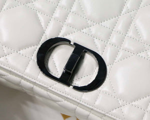 Dior M9243 Large Quilted Macrocannage Calfskin White with Black logo - Default Title - View 3