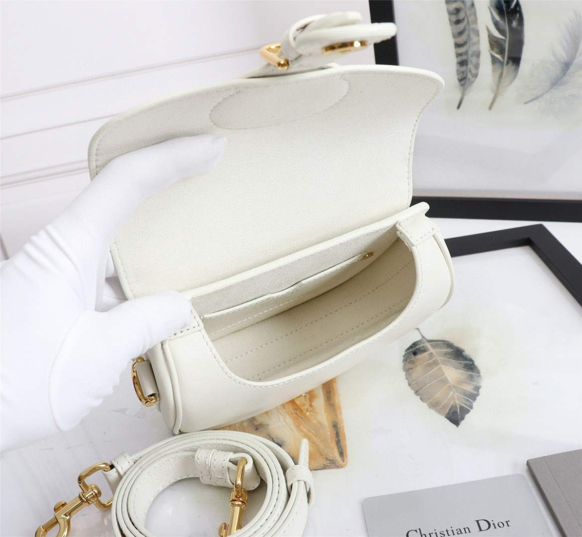 Dior M9317 Crossbody small dior Bobby bag White box Calfskin - Default Title - View 7