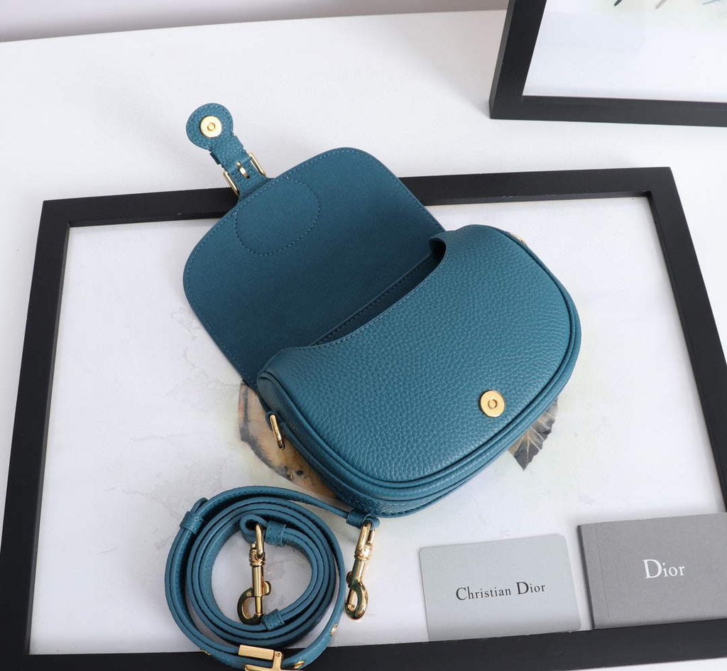 Dior M9317 Small bobby bag Blue Grained Calfskin