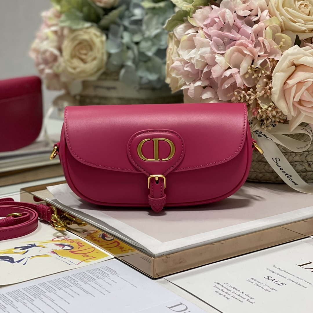 Dior M9317S Crossbody Small Bobby EAST-WEST Bag Smooth Calfskin Rose Red